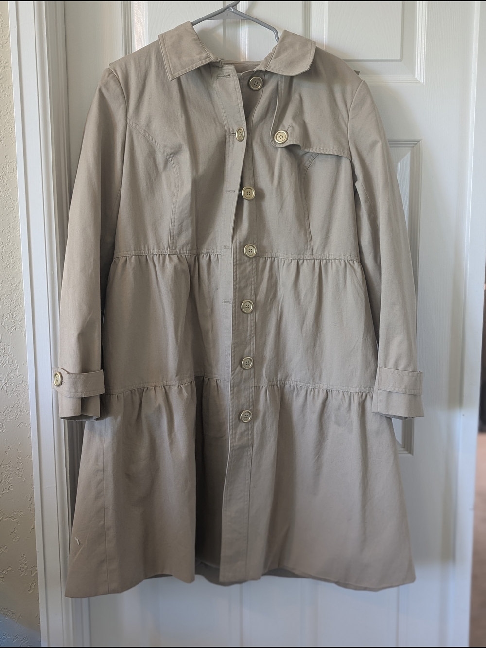 Vintage Y2K Newport News Tiered Trench Coat Size 16